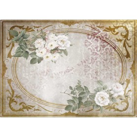 Tela de encuadernar "La Petite Vie En Fleurs Roses II" 70x50cm