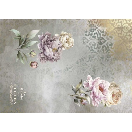 Tela de encuadernar "La Petite Vie En Fleurs Peonies I" 70x50cm