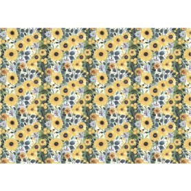 Tela Encuadernar Abstract Art Sunflowers 70x50 cm.