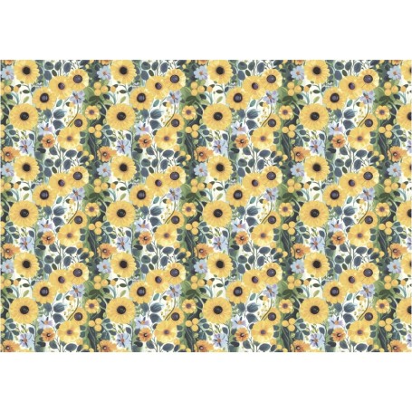 Tela Encuadernar Abstract Art Sunflowers 70x50 cm.