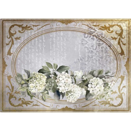 Tela de encuadernar "La Petite Vie En Fleurs Hydrangeas II" 70x50cm