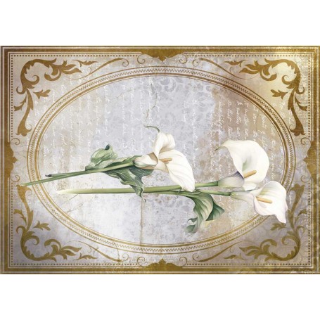 Tela Encuadernar Calla Lily IV 70x50cm La Petite Vie En Fleurs
