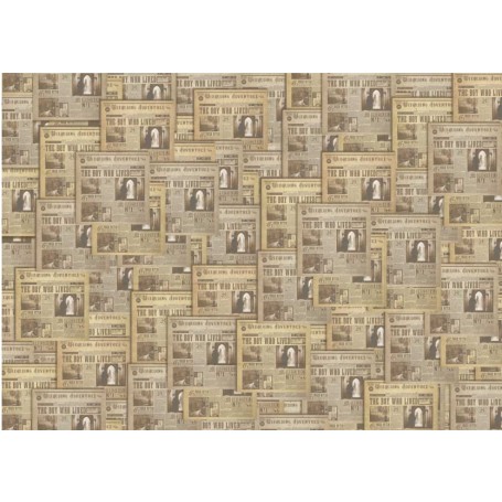 Tela de encuadernar "Wizarding Adventure Newspapers" 70x50cm
