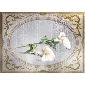 Tela de encuadernar "La Petite Vie En Fleurs Calla Lily II" 70x50cm