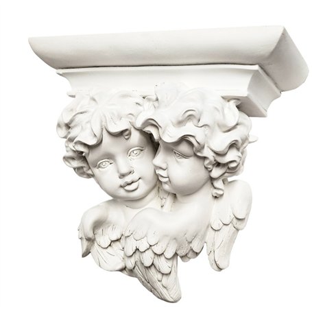 Ménsula cabeza 2 ángeles 29,5x27x12cm