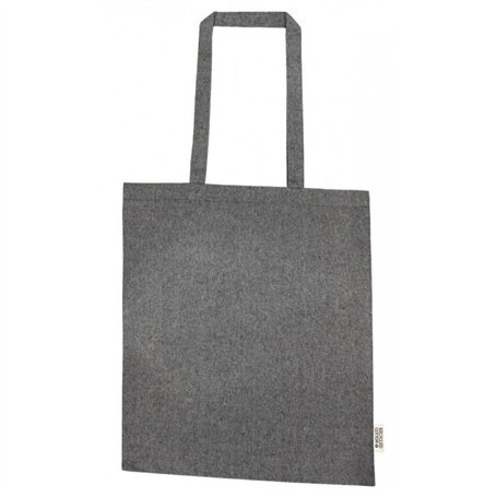 Bolsa algodón reciclado NEGRO 38x42x8 cm