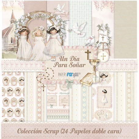 Colección "Un día para soñar niñas" 24 Papeles 180gr 20x20cm