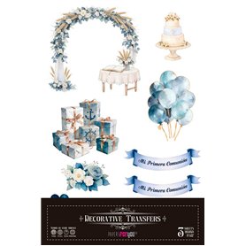 Decorative transfers "Mi Fiesta de Comunión Niño" 20x30cm