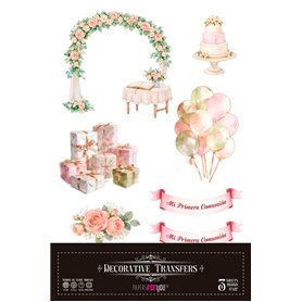Decorative transfers "Mi Fiesta de Comunión Niña" 20x30cm