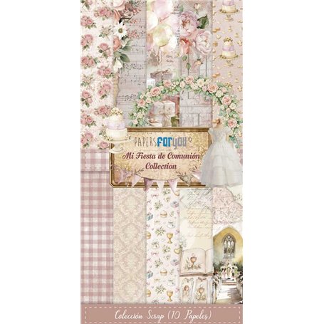 Colección "Mi Fiesta de Comunión Niña" 10Papeles 180gr 15x30cm