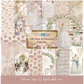 Colección "Mi Fiesta de Comunión Niña" 12 Papeles 180gr 30x30cm