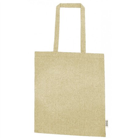 Bolsa algodón reciclado TAUPE 38x42x8 cm