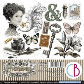 Typographic Fussy Cut Pad 6"x6" 24/Pkg