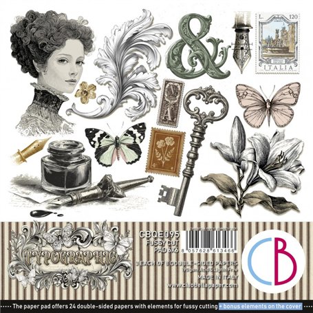 Colecciones Scrap – Papeles y materiales creativos para scrapbooking Ciao Bella Typographic Fussy Cut Pad 6"x6" 24/Pkg