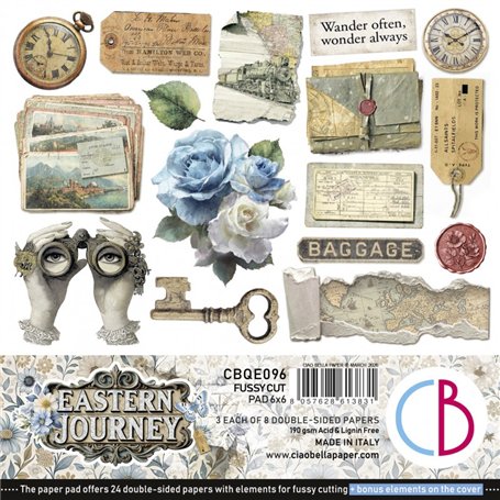 Colecciones Scrap – Papeles y materiales creativos para scrapbooking Ciao Bella Eastern Journey Fussy Cut Pad 6"x6" 24/Pkg