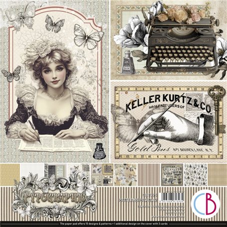 Typographic Patterns Pad 12"x12" 8/Pkg