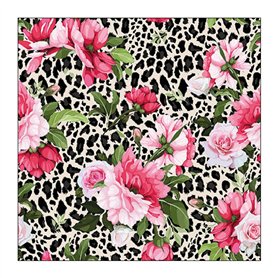 Servilletas decoupage ROSES ON LEOPARD PRINT pack 20 unidades