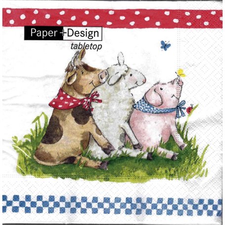 Servilleta impresa Three Friends 33x33cm