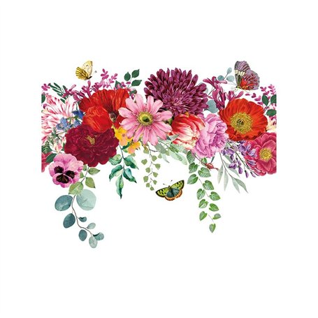 Servilleta impresa flower border white 30x30cm