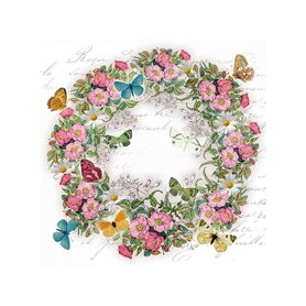 Servilleta impresa wreath of flowers 33x33cm