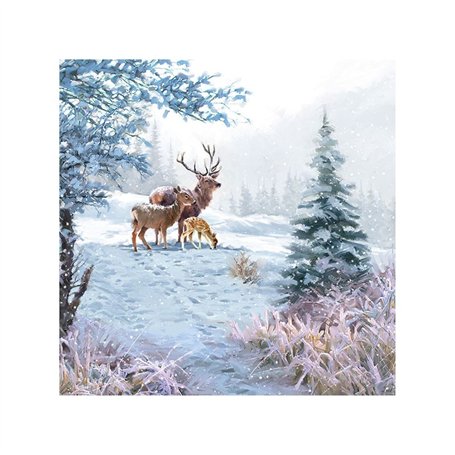 Servilleta impresa Deer Family 33x33cm