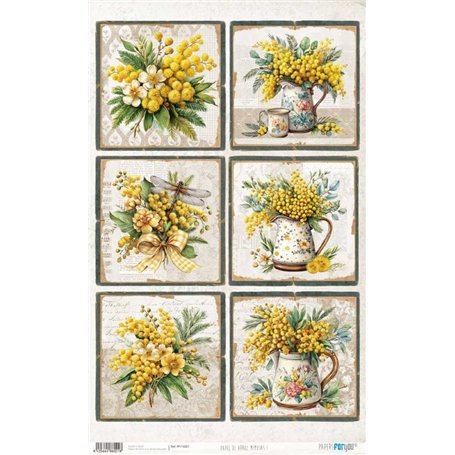 Papel Arroz 54×33 cm 25-30 gr. "Mimosas I"