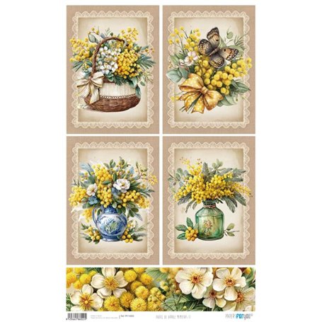Papel Arroz 54×33 cm 25-30 gr. "Mimosas II"