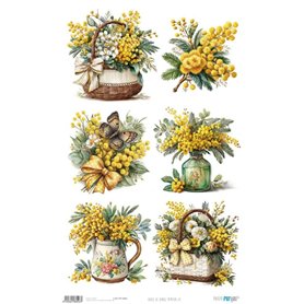Papel Arroz 54×33 cm 25-30 gr. "Mimosas VI"