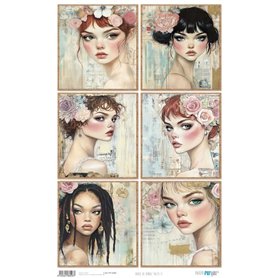 Papel Arroz 54×33 cm 25-30 gr. "Faces II"