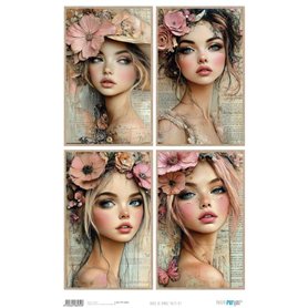 Papel Arroz 54×33 cm 25-30 gr. "Faces VII"