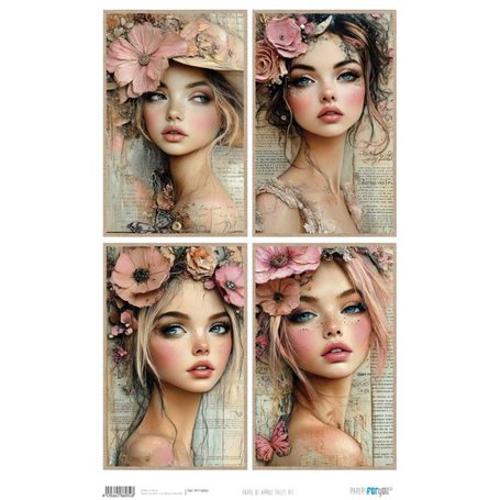 Papel Arroz 54×33 cm 25-30 gr. "Faces VII"