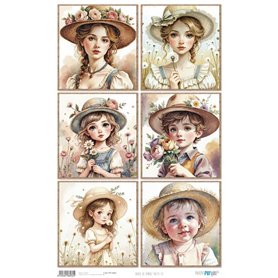 Papel Arroz 54×33 cm 25-30 gr. "Faces IX"