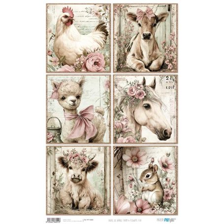 Papel Arroz 54×33 cm 25-30 gr. "Farm & Flowers XIV"
