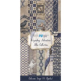 Colección 10 Papeles Scrap Una cara 180gr 6″x12″ (Wizarding Adventure Blue)