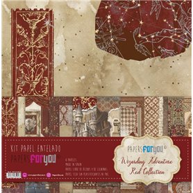 Kit 8 Papel Scrap Tela 125gr 12″x12″ (Wizarding Adventure Red)