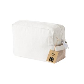 Neceser nature Yute y algodón cremallera 23x15x8cm