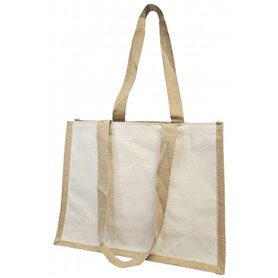 Bolsa nature Yute y algodón asas 39x31,5x16cm