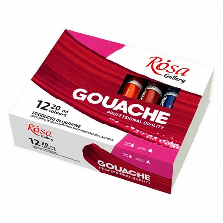 Gouache ROSA 12 colores x 20 ml