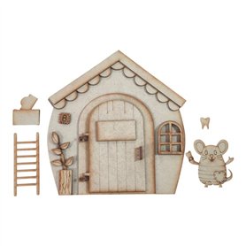 Casita Ratón Pérez DM de 3mm.  20x19 cm.