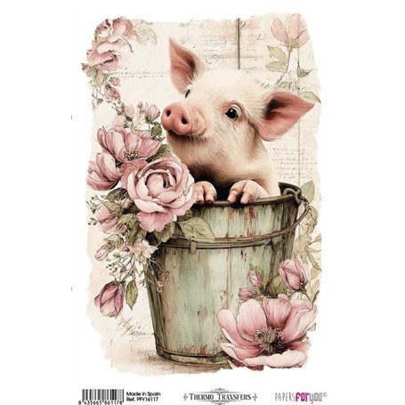Thermo Transfers 20x30cm (Farm & Flowers Pigs)