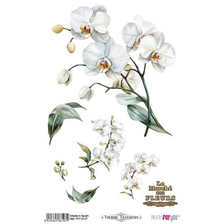 Thermo Transfers 20x30cm White Orchids