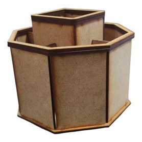 Organizador Giratorio Hexagonal en MDF 3mm.