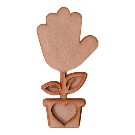 Figura Decorativa de Flor Mano MDF 3mm.