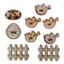Conjunto de Botones "Hecho con Amor"  en MDF 3mm.