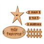 Conjunto de Botones "Mis Tesoros"  en MDF 3mm.