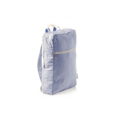 Mochila algodón reciclado azul claro 32x40x7cm