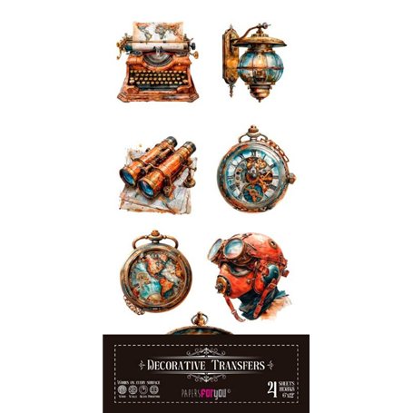 Decor Transfers Steampunk II 15x30cm 4 Hojas.