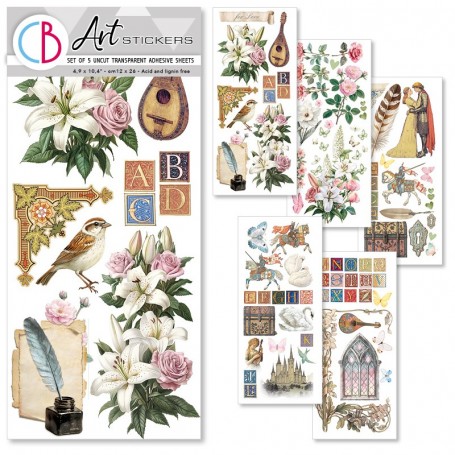 Courtly Love Art Stickers transparent adhesive she