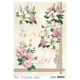 Rice Paper A4 Medieval Flowers