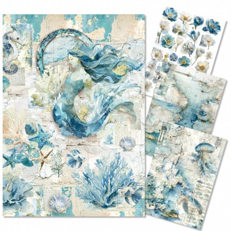 Rice Paper A4 MIXED 4/Pkg Edge of the Ocean